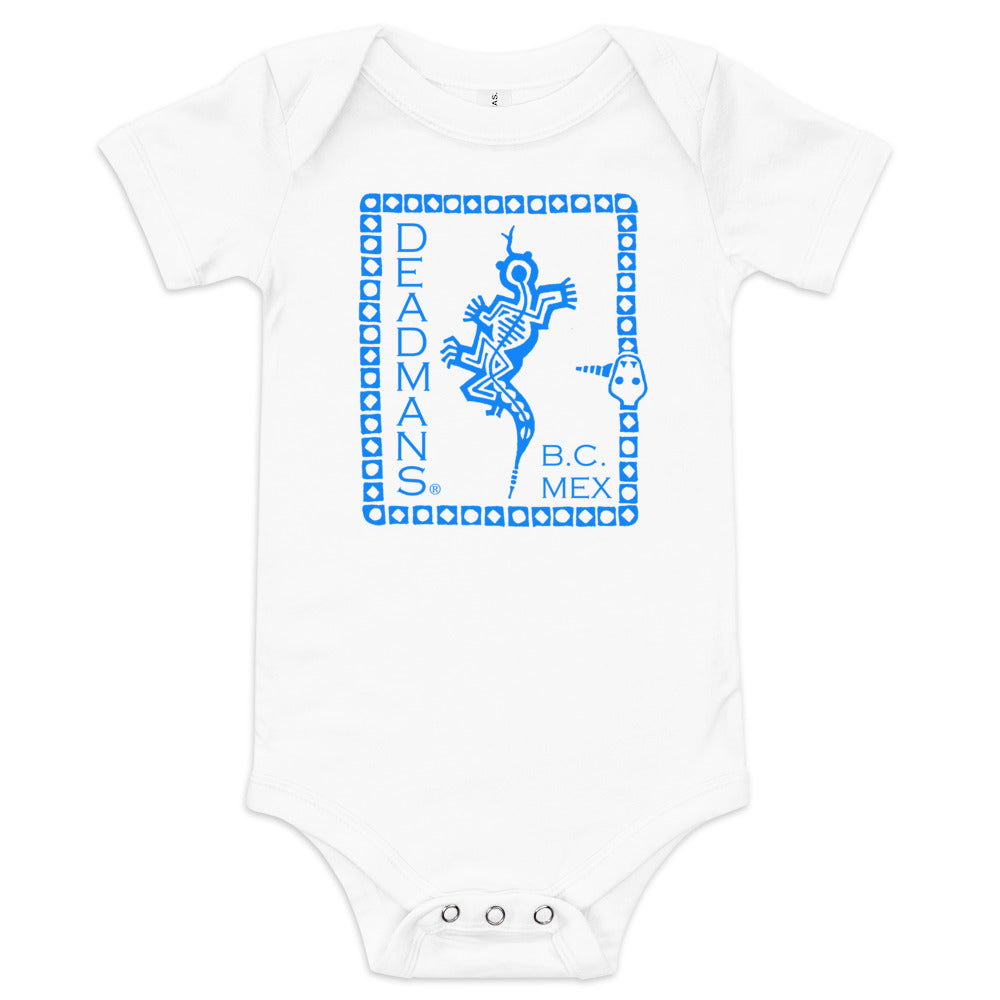 Baby short sleeve one piece - Blue Crazy Lizard
