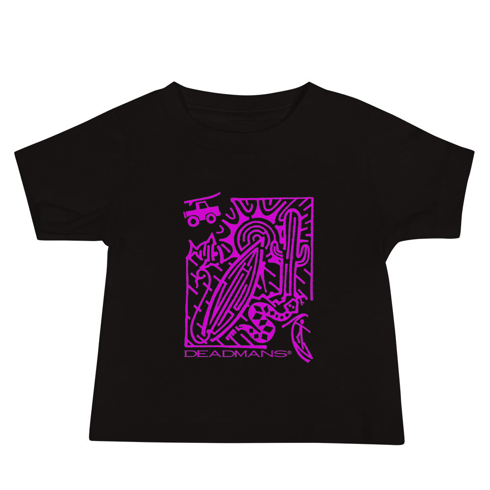 Baby Jersey Short Sleeve Tee - Pink Surf Maze