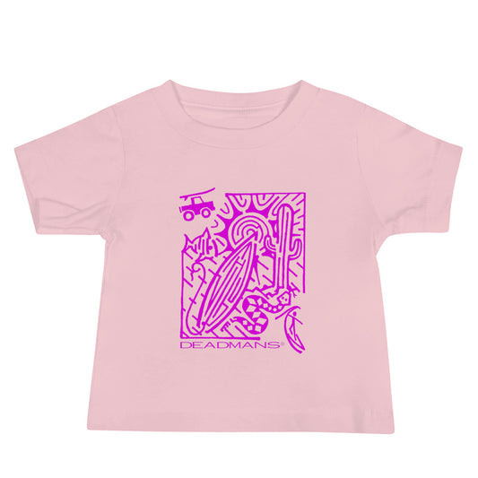 Baby Jersey Short Sleeve Tee - Pink Surf Maze
