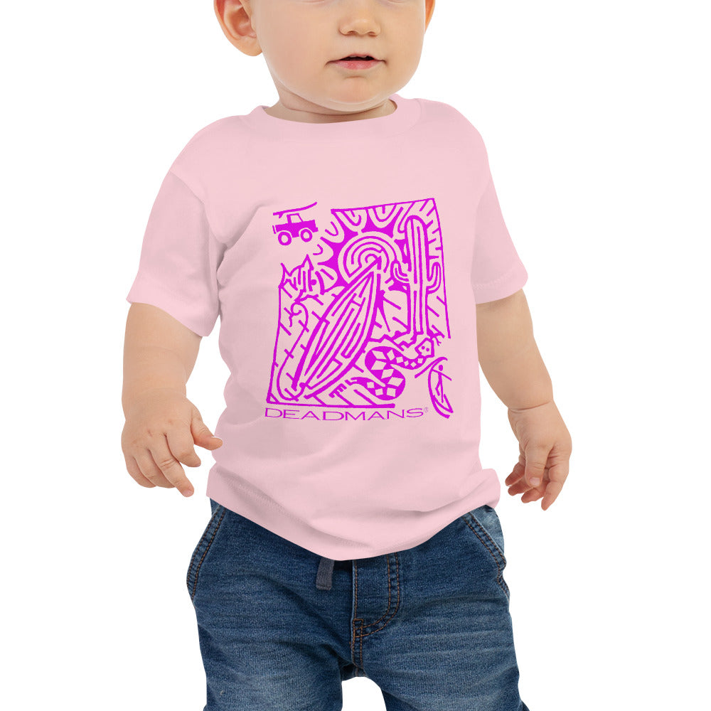 Baby Jersey Short Sleeve Tee - Pink Surf Maze