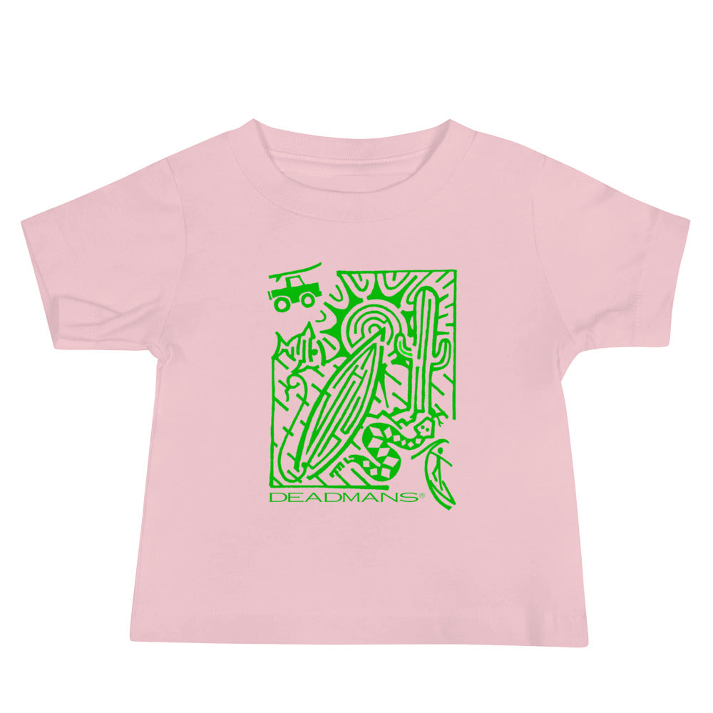 Baby Jersey Short Sleeve Tee - Green Surf Maze