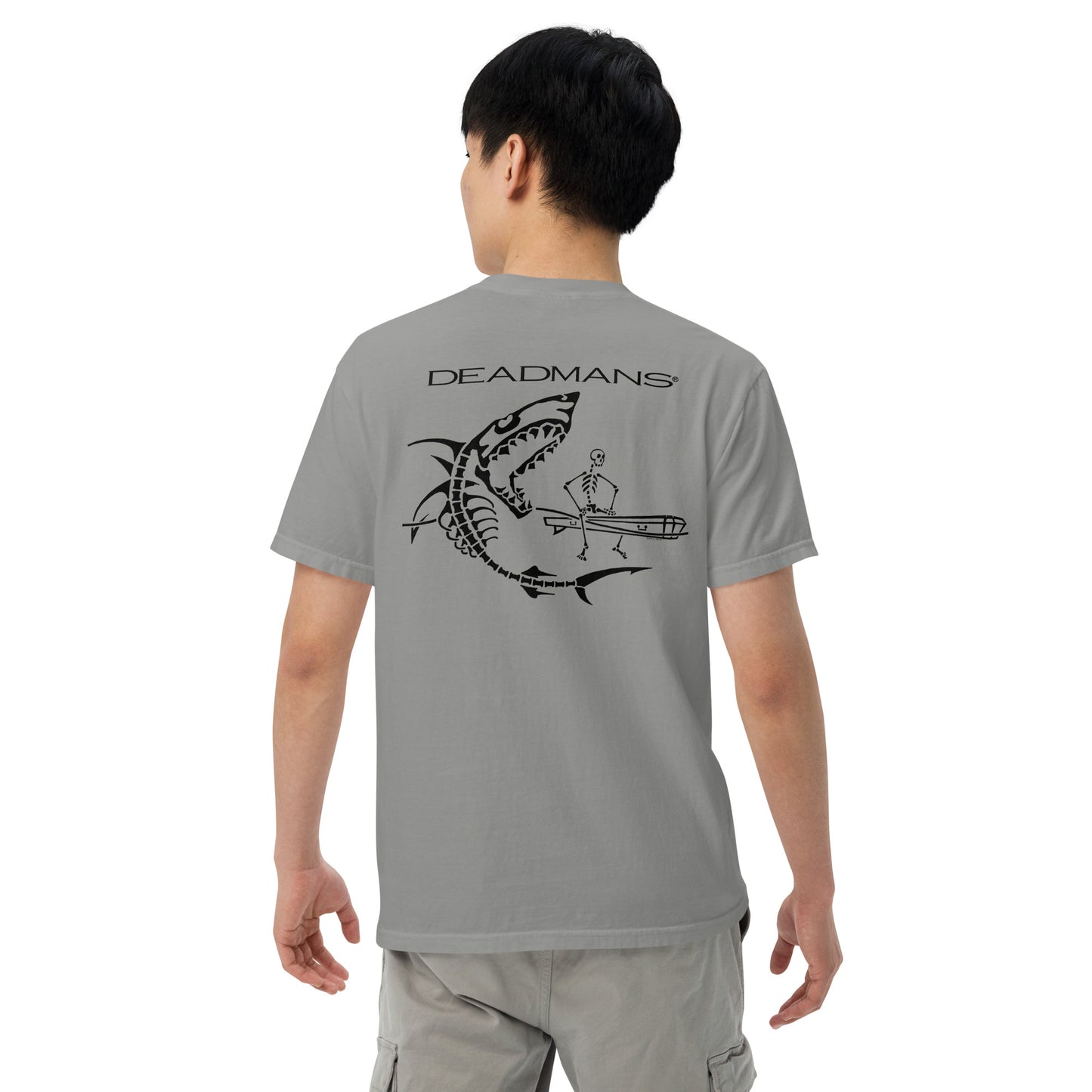 Men’s garment-dyed heavyweight t-shirt - Skeleton Shark