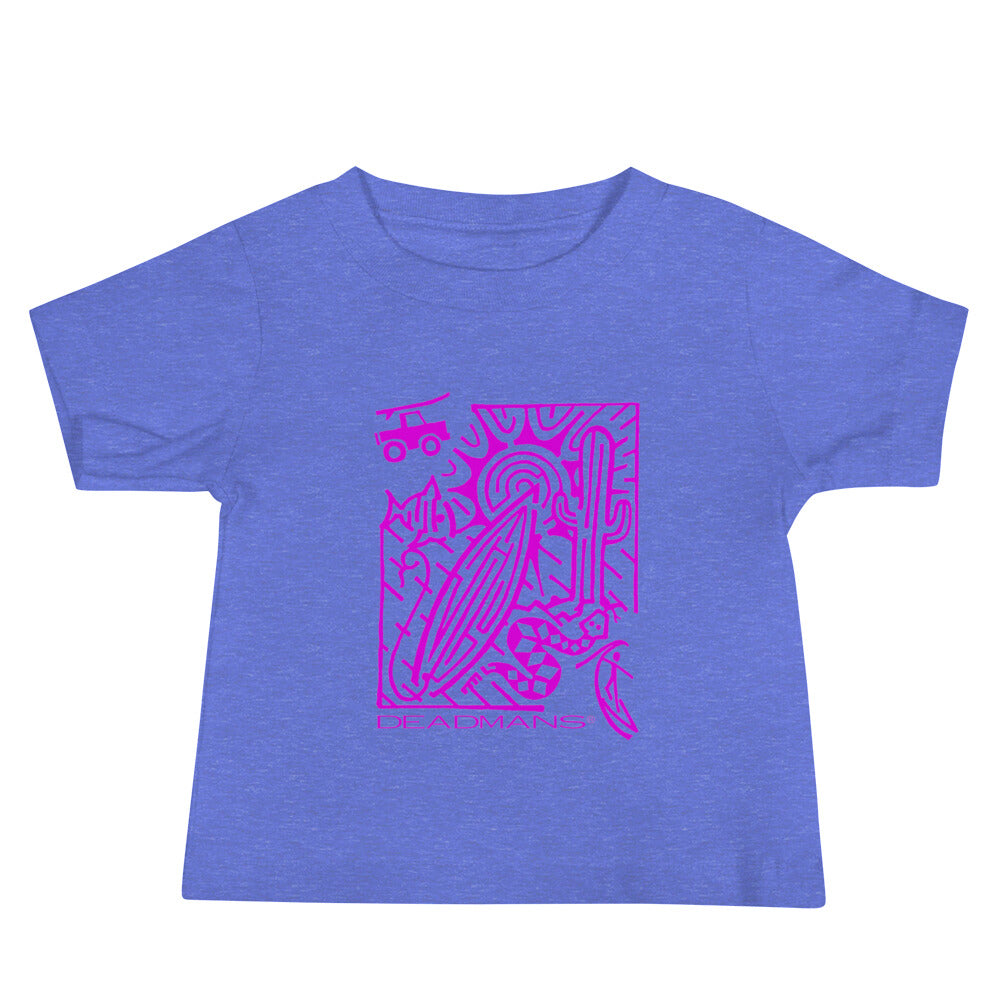 Baby Jersey Short Sleeve Tee - Pink Surf Maze