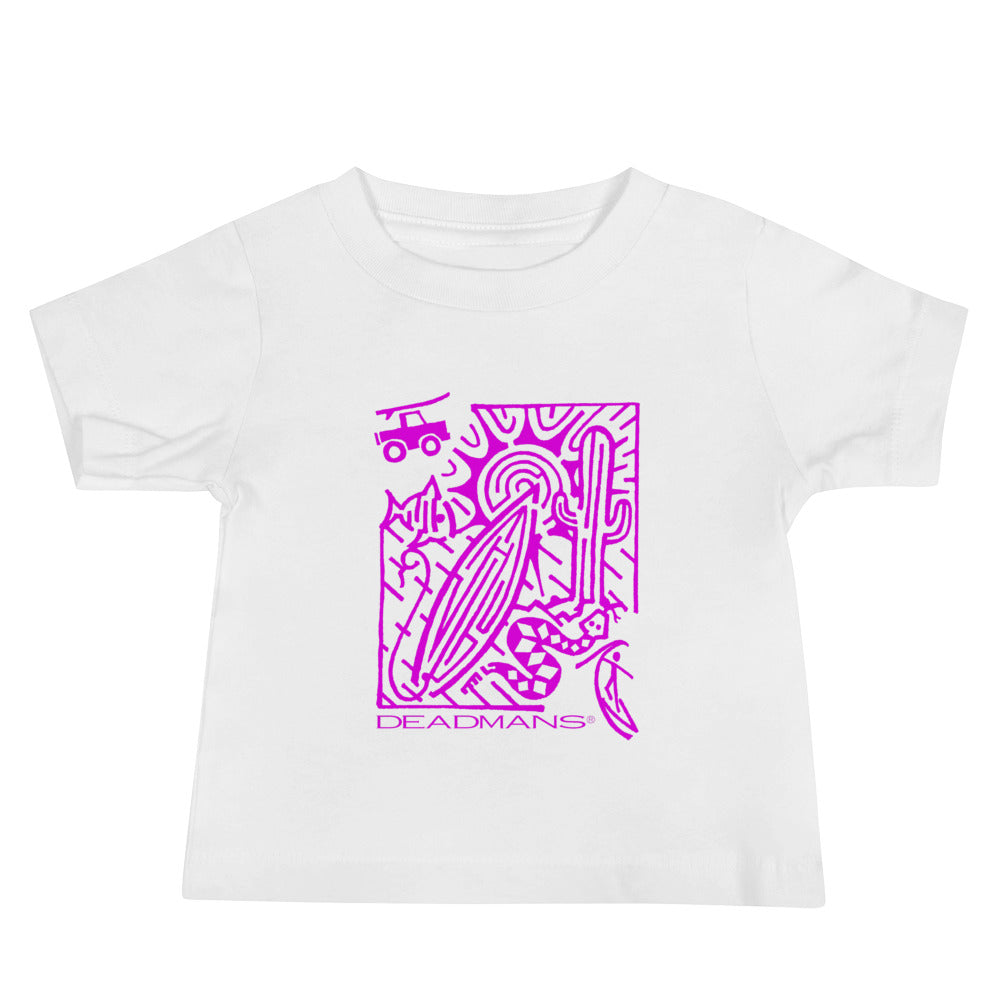 Baby Jersey Short Sleeve Tee - Pink Surf Maze